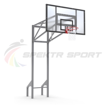 Купить Стойка баскетбольная уличная усиленная со щитом из оргстекла, кольцом и сеткой SP D 413 в Бирюче 